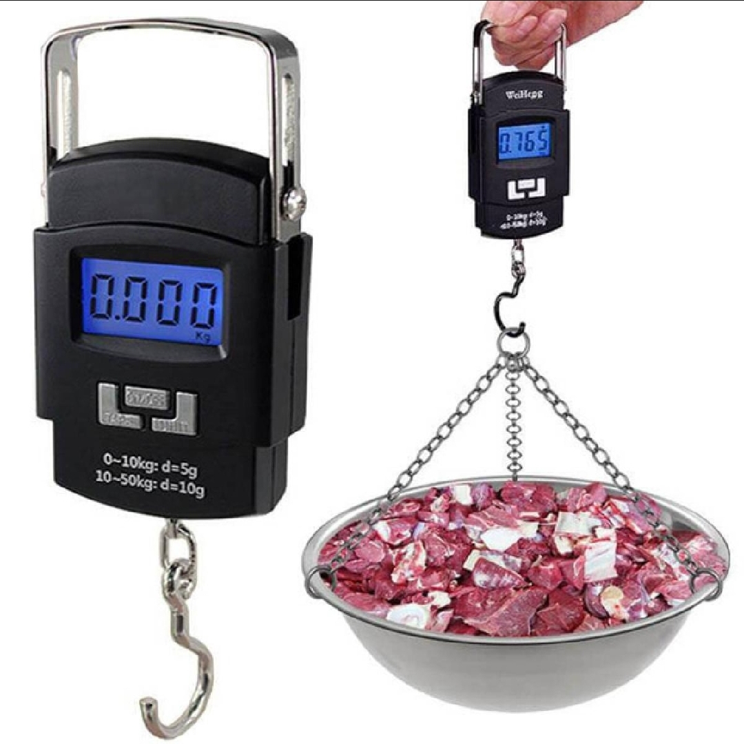 Digital Hanging Weight Scale, Portable Hanging Electronic Hook Scale-Black - Weight Machine Digital