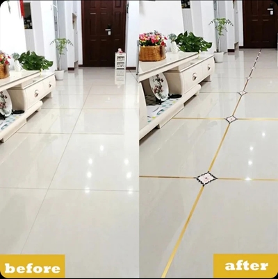 166 Feet (Golden color) Self-Adhesive Waterproof Tile Gap Tape for Floor and Wall Sealing(1 line tiles gap adhesive)_img_5