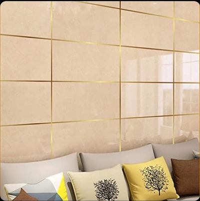 166 Feet (Golden color) Self-Adhesive Waterproof Tile Gap Tape for Floor and Wall Sealing(1 line tiles gap adhesive)_img_7