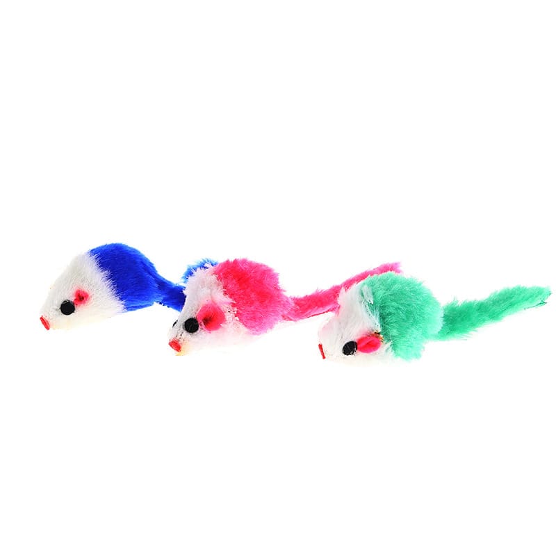 1pcs Furry Pet Cat Toys Mice, Cat Toy Mouse, Pet Toys for Cats, Cat Catcher for Feather Tails(2 no mouse)