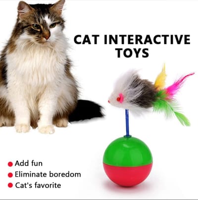 Pet Cat Toy Mimi Favorite Fur Mouse Tumbler Kitten Cat Toys Plastic Feather Play Balls for Catch Cats Supplies_img_1