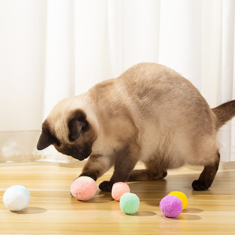 12pcs Cat Puppy Plush Ball Doll Interactive Teething Toy Bite Resistance Pet Supplies