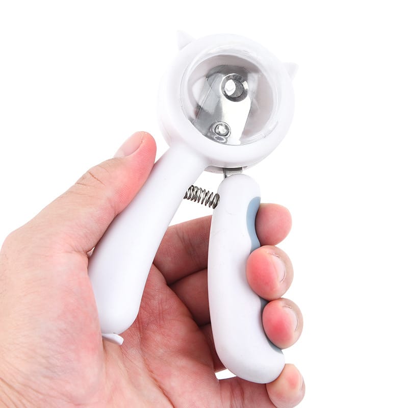 Cat Dog Nail Clippers and Trimmer, Pet Nail Clippers with Glass Box,safe to Over-Cutting, Nail File & Razor Blue White