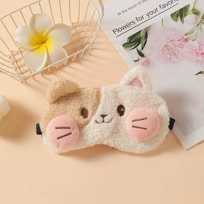 Cute Cat Design Luxury Eye Mask for Sleeping Cute Cartoon design Sleeping Mask Travel Rest Eye Shade Band Eye Patch Blindfold Sleep Aid Eyepatch(with gel pad)_img_4