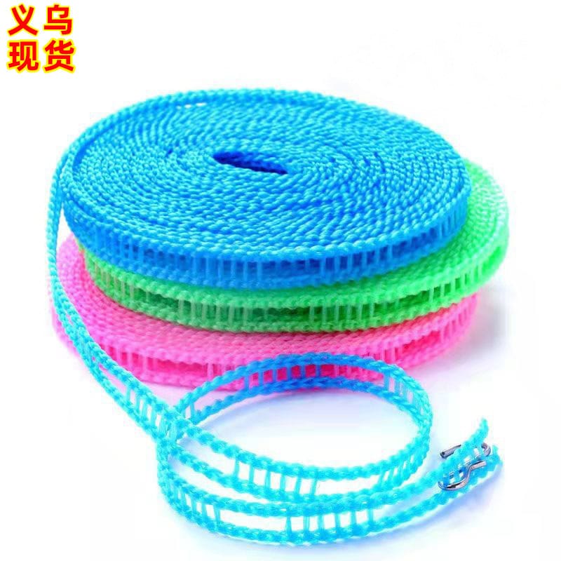 3 m/10 feet Multi-Function Anti-Wind Rope Anti Slip Clothes line Cloth Hanging Rope With - hanger