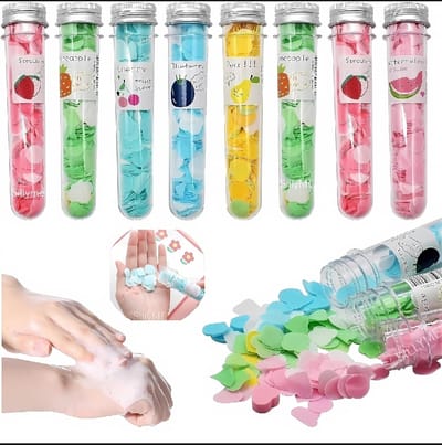 Travel Soft Paper Soap Flower Design Tube Shape Bottle (Pack of 1)_img_1