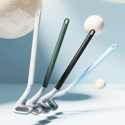 Long Handle Silicone Toilet Brush for Golf / No Dead Wall Cleaning Brush / Bathroom Flexible Bendable Toilet Brush Bathroom Supplies_img_0