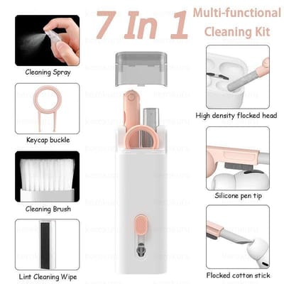 Keyboard cleaning brush kit 7 in 1 multifunctional portable cleaning pen computer headset cleaning tools keycap puller kits_img_0