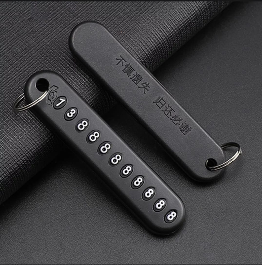 Phone Number Anti-Lost Phone Number Key Ring for Car and Motorbike Key Ring for Bikers - Car - Bike