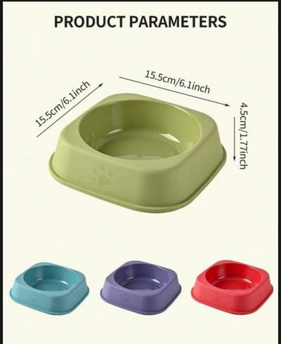 1pc Random Color Paw Prints Cat Bowl, Cat Food Plate, Cat Water Dish, Anti-Tipping Design, Pet Feeding Bowl_img_1