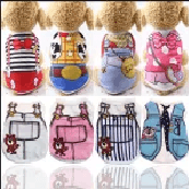 New Cotton Puppy Dogs Vests Pink Blue Breathable Cartoon Puppy Dog Vest Soft Cartoon Clothing Summer Shirt