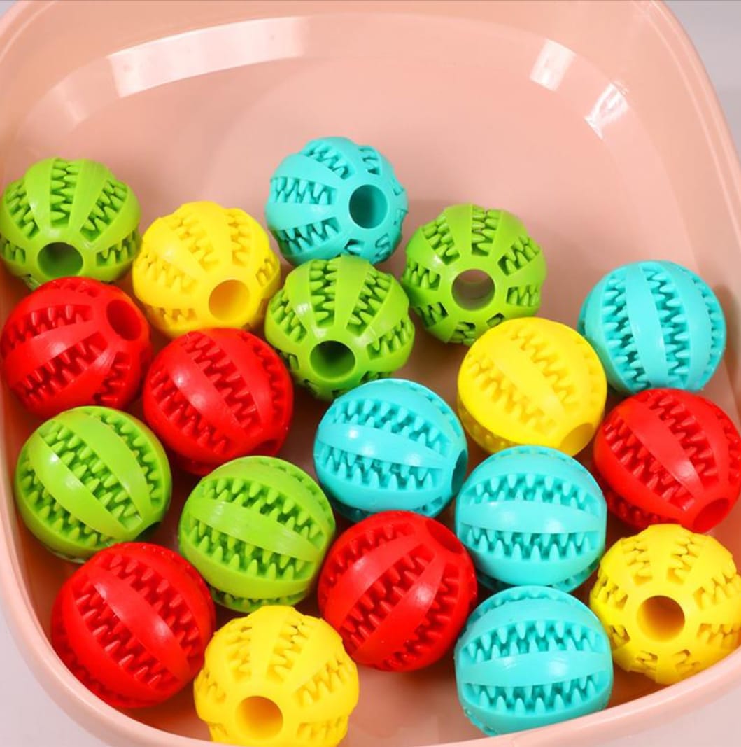 Pet Dog Toy Interactive Rubber Balls for Small Large Dogs Puppy Cat Chewing Toys Pet Tooth Cleaning Indestructible Dog Food Ball