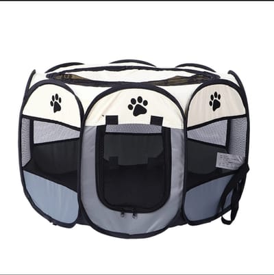 (Medium Size) Portable Folding Pet tent Dog House Cage Dog Cat Tent Playpen Puppy Kennel Easy Operation Octagon Fence Easy House for cat and dog_img_0