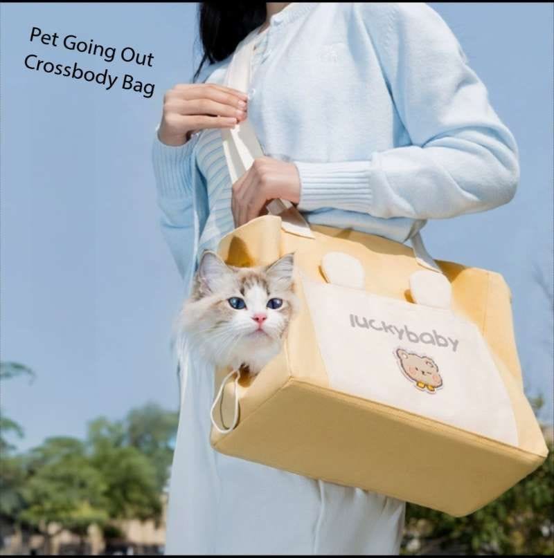 Cat Carrier Bag Canvas Pet Shoulder Bag for Puppy Small Dogs and Cats Hiking