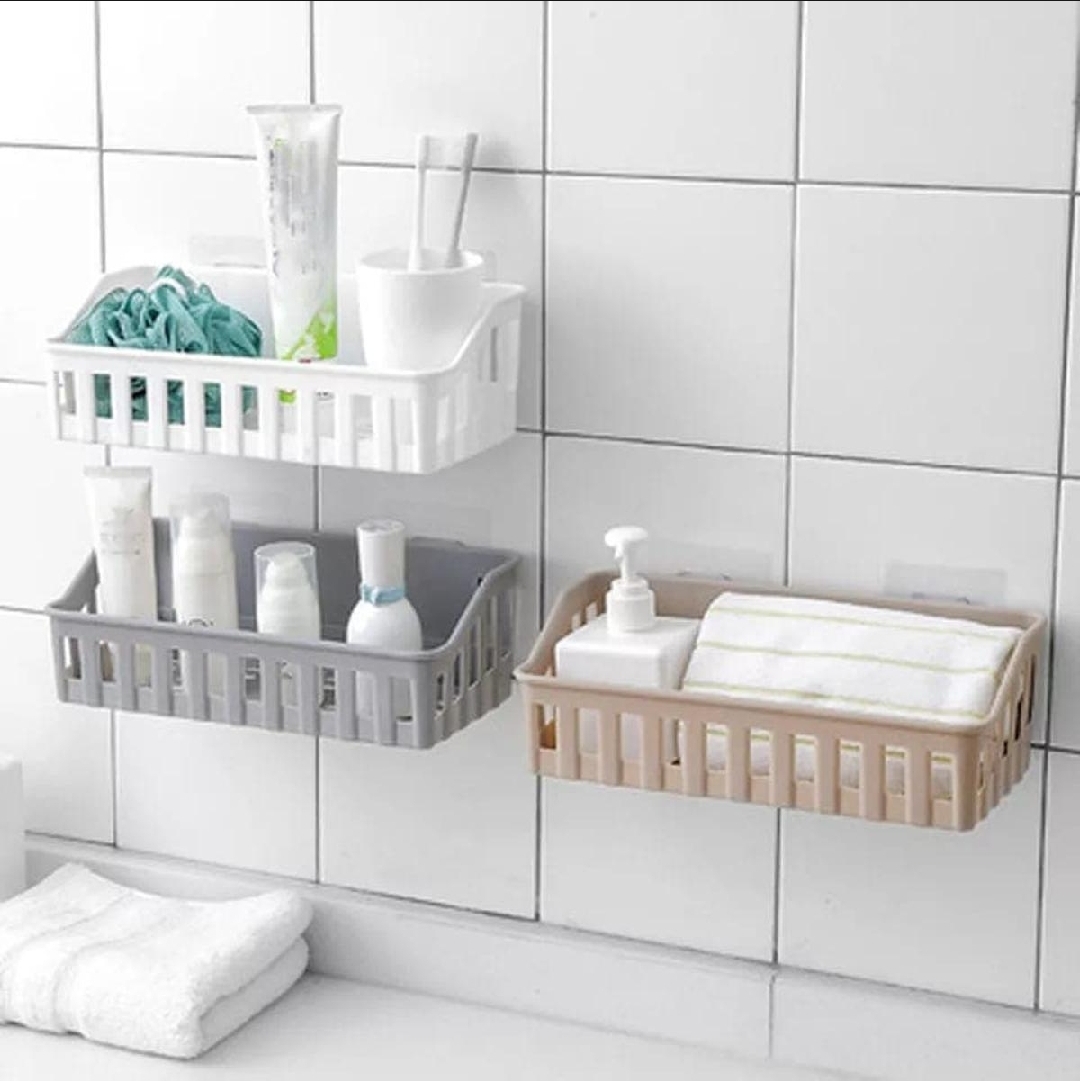 Bathroom Shelf Wall Mounted Storage Basket Punch Free Storage Rack Shower Organizer Kitchen Storage Holder - Oven Cover