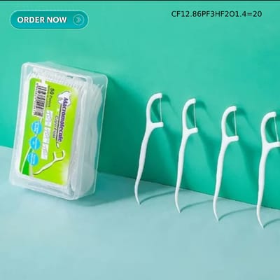Dental Floss Pick 50 Pcs Box - Dental Floss Toothpick Interdental Cleaner Toothpick Flosser_img_1