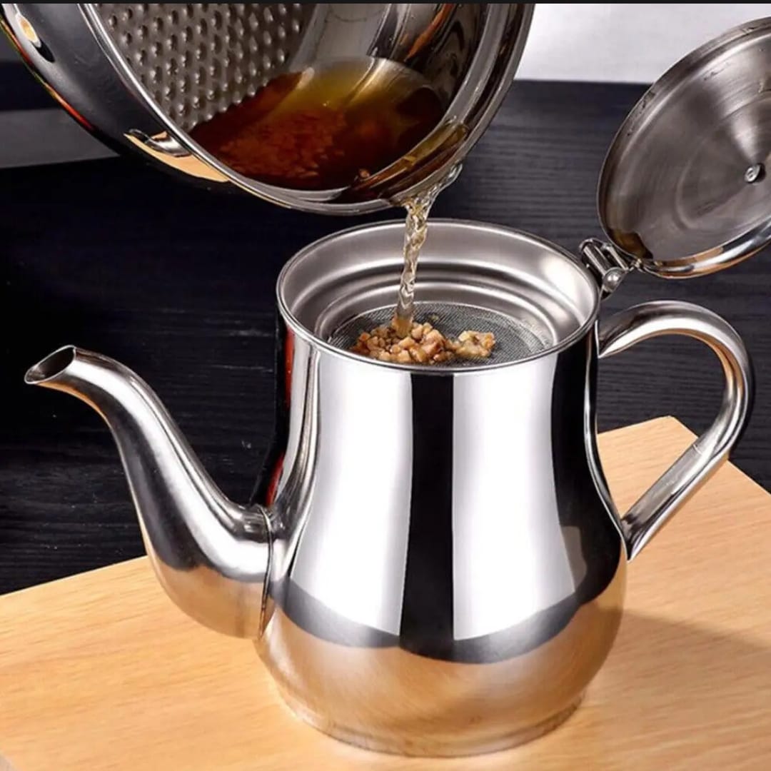 500ml Stainless Steel Oil Tank Large Capacity Oil Bottle Kitchen Oil Filter Pot Soy Sauce Vinegar Container Coffee Pot